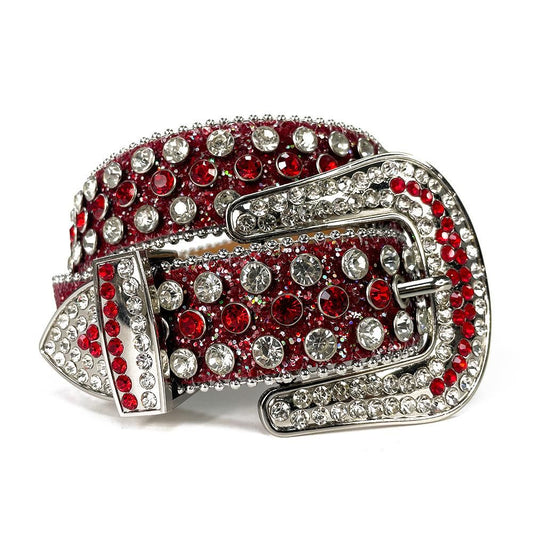 Rhinestone Blinged Out Red Belt